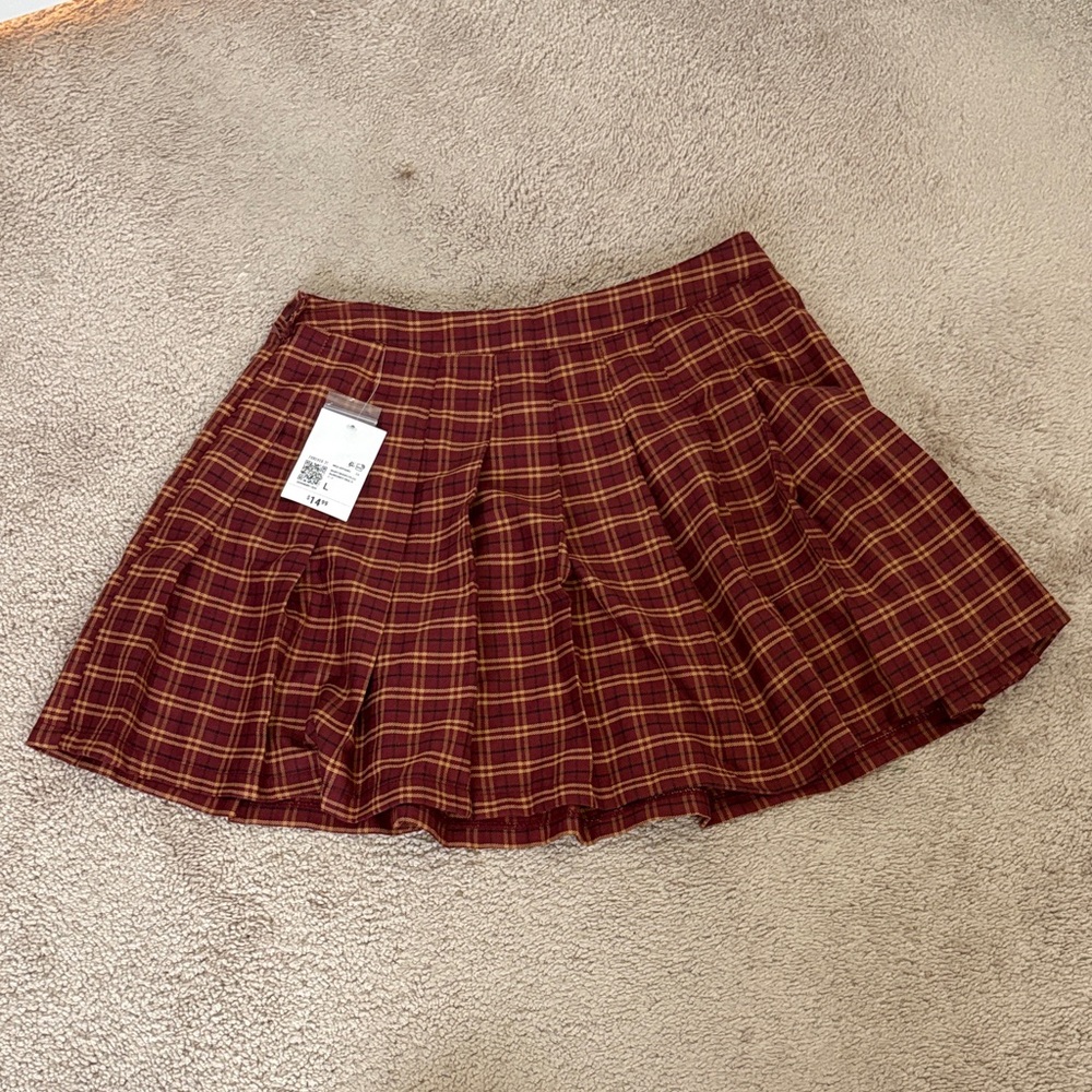 Forever 21 Plaid Mini Skirt - Red and Yellow